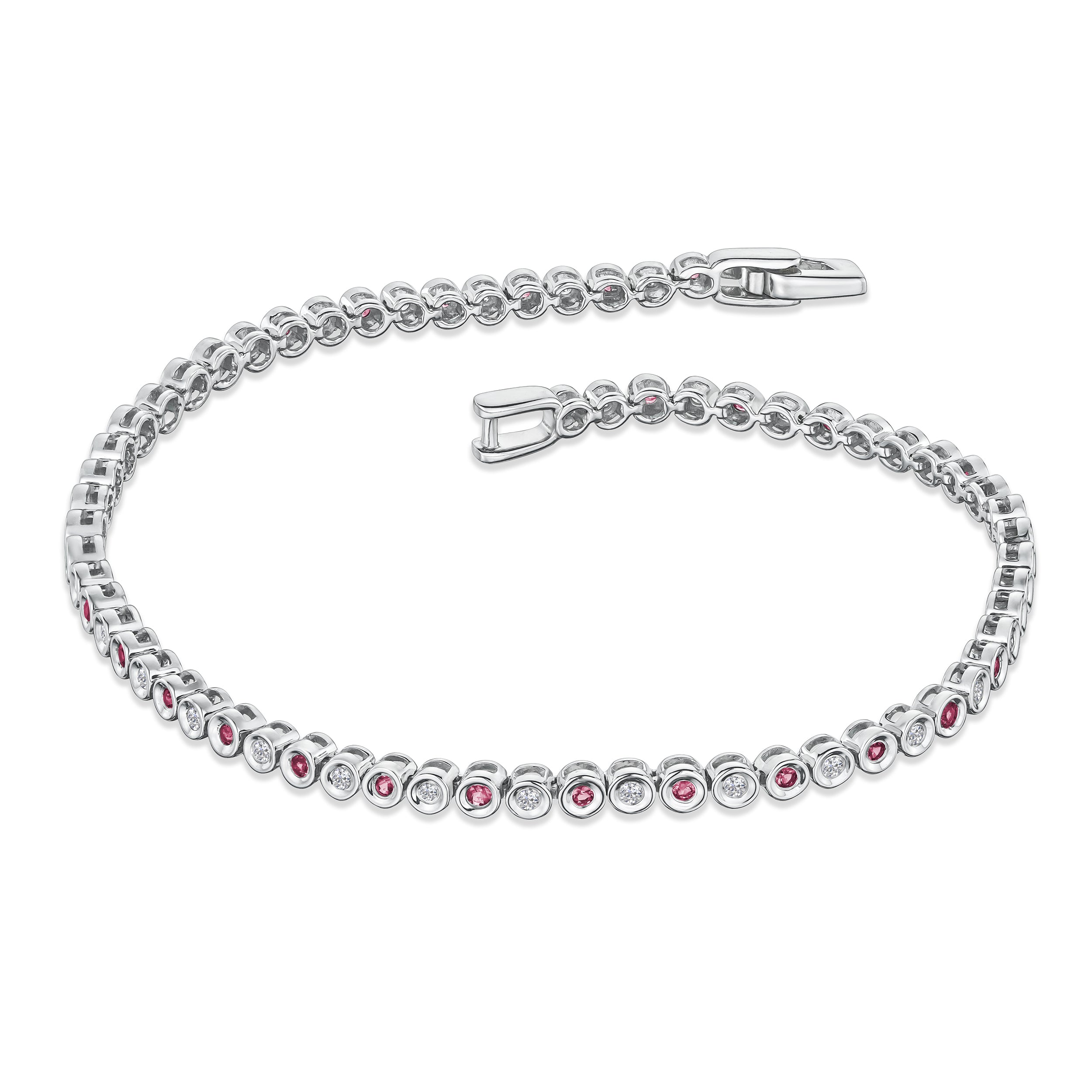 0.46ct Ruby and 0.35ct Lab Diamond Bracelet in 925 Sterling Silver